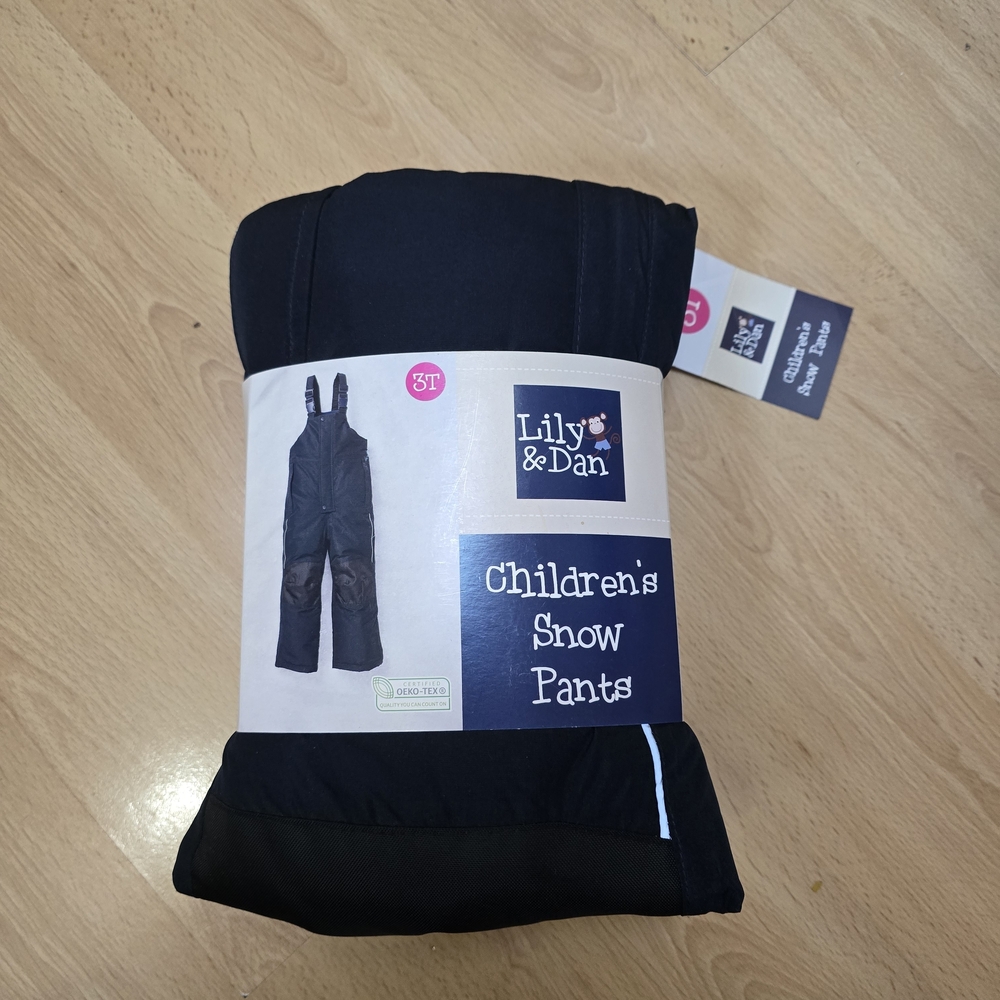 Lily & Dan Kids' Black Snow Overalls